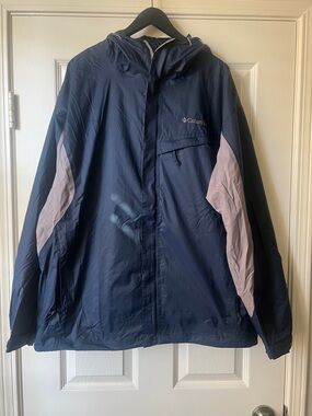 Columbia Navy and Gray Omni-Tech Rain Jacket